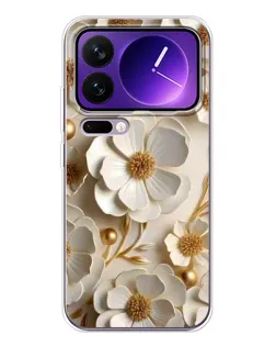 Чохол для Xiaomi 17 Pro Max з картинкою «Білі паперові квіти»