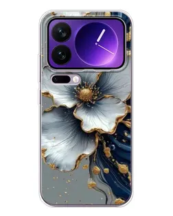 Чохол для Xiaomi 17 Pro Max з картинкою «Біла квітка та золотий флюїд» Чохол для Xiaomi 17 Pro Max з картинкою «Біла квітка та золотий флюїд»