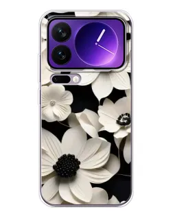 Чохол для Xiaomi 17 Pro Max з картинкою «Об'ємні білі квіти»