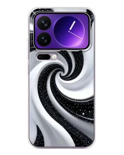 Чохол для Xiaomi 17 Pro Max з картинкою «Чорно-біла спіраль»