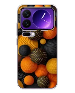 Чохол для Xiaomi 17 Pro Max з картинкою «Об'ємні помаранчеві сфери»