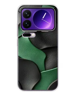 Чохол для Xiaomi 17 Pro Max з картинкою «Зелені шкіряні хвилі»