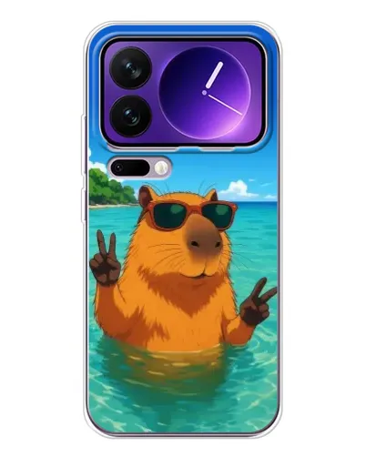 Чехол для Xiaomi 17 Pro Max с картинкой «Морская капибара»