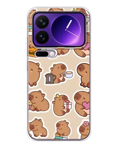 Чехол для Xiaomi 17 Pro Max с картинкой «Капибары паттерн»