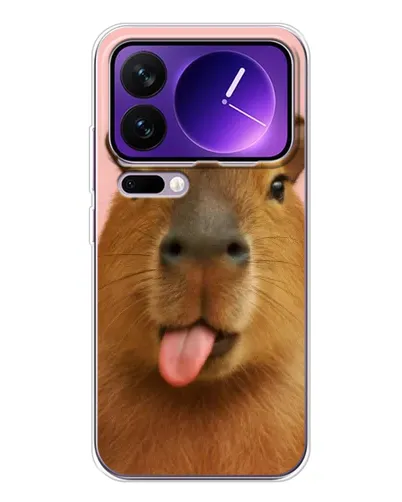Чехол для Xiaomi 17 Pro Max с картинкой «Капибара с языком»
