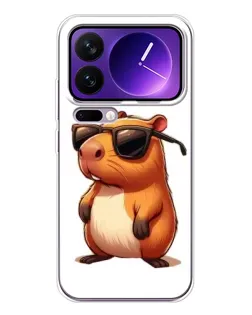 Чехол для Xiaomi 17 Pro Max с картинкой «Капибара в очках»