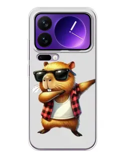 Чехол для Xiaomi 17 Pro Max с картинкой «Капибара рэпер даб»