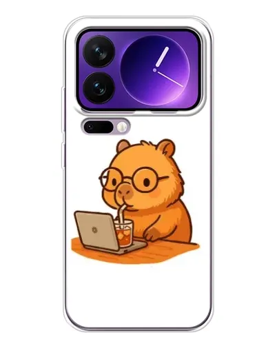 Чехол для Xiaomi 17 Pro Max с картинкой «Капибара с ноутбуком»
