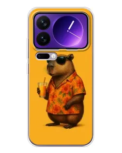 Чехол для Xiaomi 17 Pro Max с картинкой «Капибара на отдыхе»