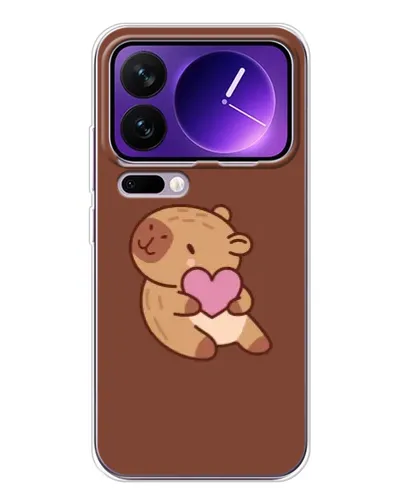 Чехол для Xiaomi 17 Pro Max с картинкой «Капибара с сердцем»