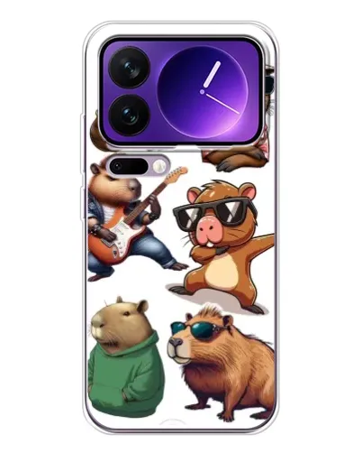 Чехол для Xiaomi 17 Pro Max с картинкой «Крутые капибары музыканты»