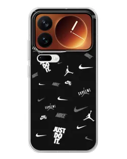 Чехол для Xiaomi 17 Pro с картинкой «Nike Black Pattern»