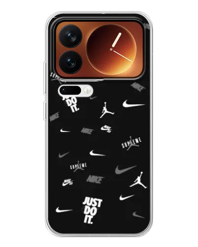 Чехол для Xiaomi 17 Pro с картинкой «Nike Black Pattern» Чехол для Xiaomi 17 Pro с картинкой «Nike Black Pattern»