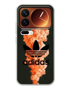 Чехол для Xiaomi 17 Pro с картинкой «Оранжевый дым Adidas»