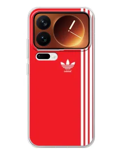 Чехол для Xiaomi 17 Pro с картинкой «Красный минимализм Adidas»