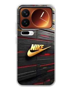 Чехол для Xiaomi 17 Pro с картинкой «Золотой Nike на металле»