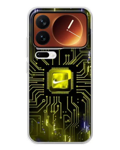 Чехол для Xiaomi 17 Pro с картинкой «Nike — золотая искра»