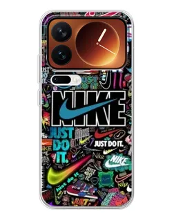 Чехол для Xiaomi 17 Pro с картинкой «Яркий коллаж Nike»