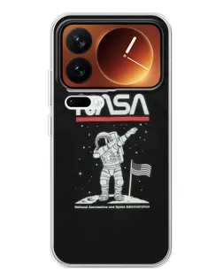 Чехол для Xiaomi 17 Pro с картинкой «NASA — шагаем по Луне»