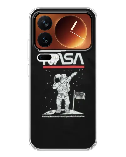 Чехол для Xiaomi 17 Pro с картинкой «NASA — шагаем по Луне»
