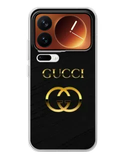 Чехол для Xiaomi 17 Pro с картинкой «Золотой логотип Gucci»