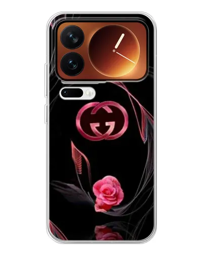 Чехол для Xiaomi 17 Pro с картинкой «Gucci — неоновая роза»