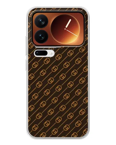 Чехол для Xiaomi 17 Pro с картинкой «Gucci — золотые диагонали»