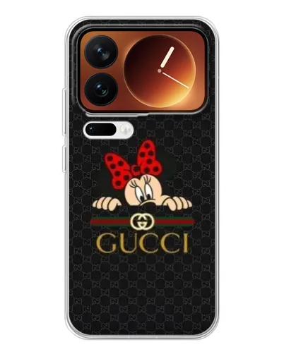 Чехол для Xiaomi 17 Pro с картинкой «Минни Маус Gucci — черный»