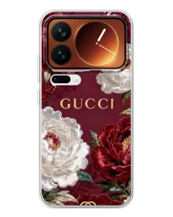 Чохол для Xiaomi 17 Pro з картинкою «Gucci — бордові троянди»