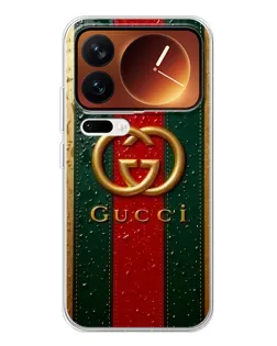 Чохол для Xiaomi 17 Pro з картинкою «Gucci — фірмова смуга та золото»