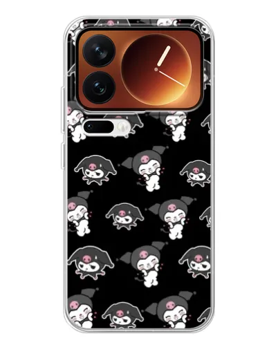 Чехол для Xiaomi 17 Pro с картинкой «Черный паттерн Kuromi» Чехол для Xiaomi 17 Pro с картинкой «Черный паттерн Kuromi»