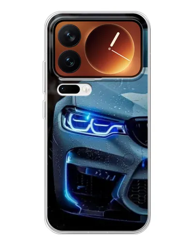 Чехол для Xiaomi 17 Pro с картинкой «Взгляд BMW с синими фарами»