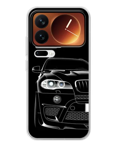 Чехол для Xiaomi 17 Pro с картинкой «Темный силуэт BMW»