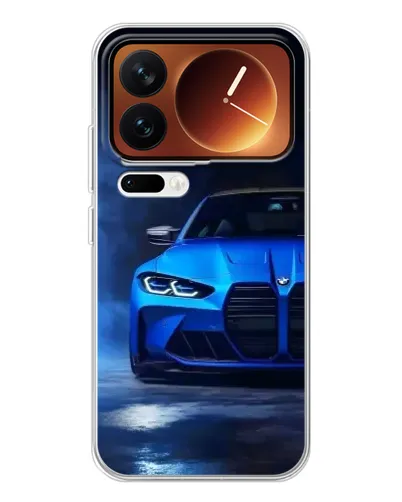 Чехол для Xiaomi 17 Pro с картинкой «Голубая BMW M4»