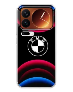 Чехол для Xiaomi 17 Pro с картинкой «Логотип BMW и неоновые дуги»
