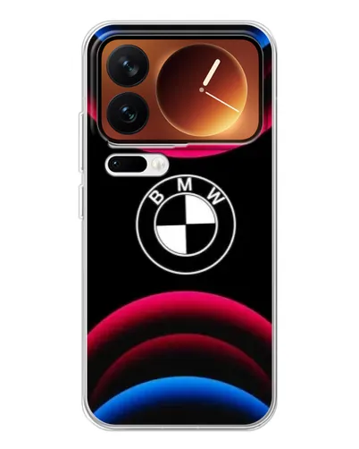 Чехол для Xiaomi 17 Pro с картинкой «Логотип BMW и неоновые дуги»
