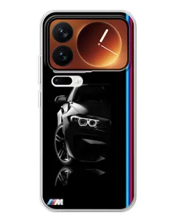 Чехол для Xiaomi 17 Pro с картинкой «Силуэт BMW в темноте»
