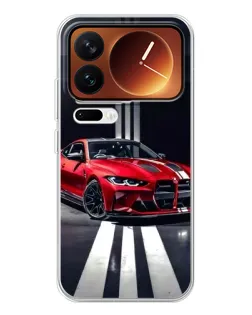 Чехол для Xiaomi 17 Pro с картинкой «Красная BMW на дороге»