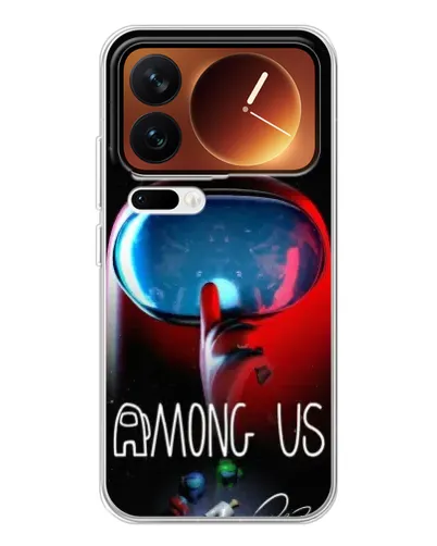 Чехол для Xiaomi 17 Pro с картинкой «Красный импостер — макро»