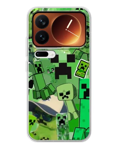 Чехол для Xiaomi 17 Pro с картинкой «Криперы Minecraft»