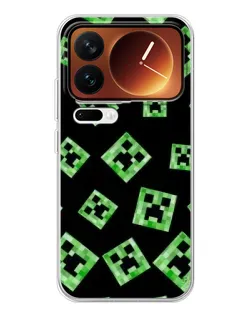 Чехол для Xiaomi 17 Pro с картинкой «Паттерн с криперами»