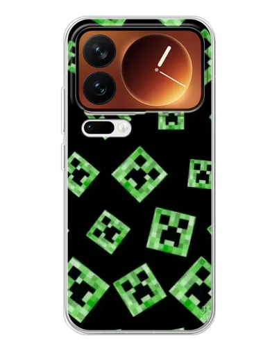 Чехол для Xiaomi 17 Pro с картинкой «Паттерн с криперами»