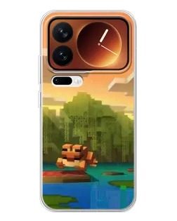 Чехол для Xiaomi 17 Pro с картинкой «Майнкрафт закат солнца»