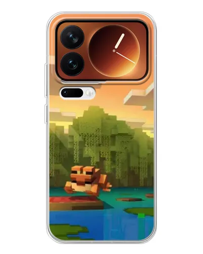 Чехол для Xiaomi 17 Pro с картинкой «Майнкрафт закат солнца»