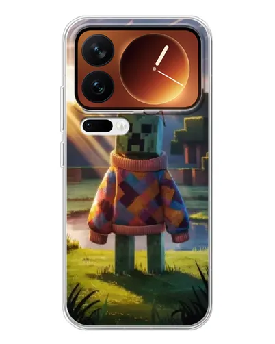 Чехол для Xiaomi 17 Pro с картинкой «Крипер в свитере»