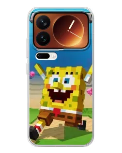 Чохол для Xiaomi 17 Pro з картинкою «Губка Боб Minecraft»