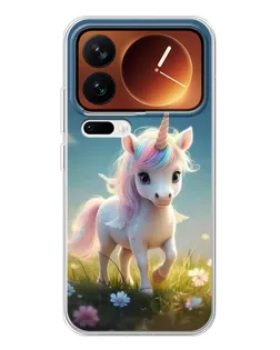 Чехол для Xiaomi 17 Pro с картинкой «Единорог на поляне»