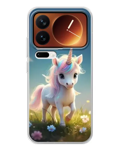 Чехол для Xiaomi 17 Pro с картинкой «Единорог на поляне»