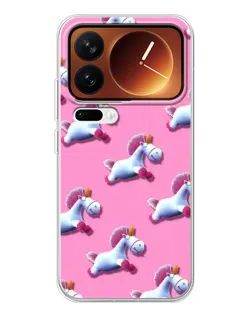 Чехол для Xiaomi 17 Pro с картинкой «Единороги на розовом»