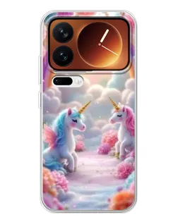 Чехол для Xiaomi 17 Pro с картинкой «Радуга и единороги»